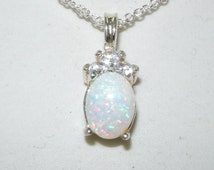 Popular items for white opal pendant on Etsy