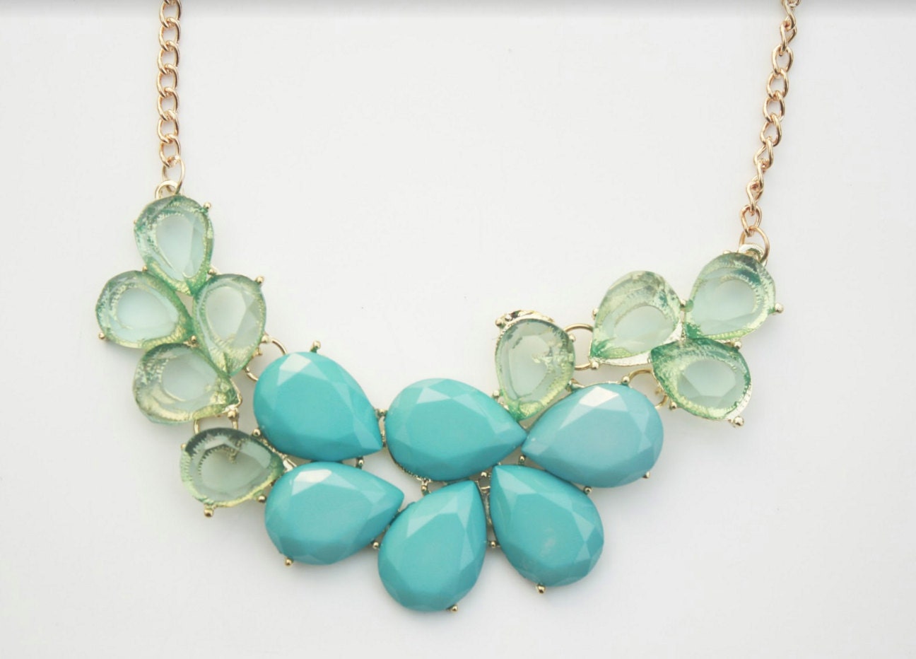 Mint green crystal necklace