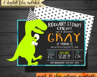 Dinosaur Birthday Invitation/ T Rex/ Dinosaur Party/ Dino Birthday/ Birthday Invitation/ Jurassic Park/ Dinosaur Tail/ Dinosaur Party Favors