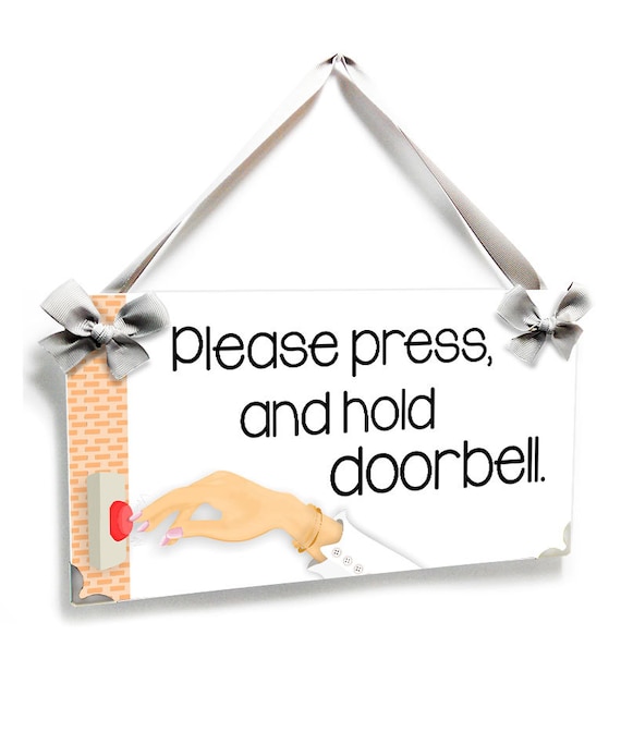 personalized frontdoor sign please press and hold doorbell