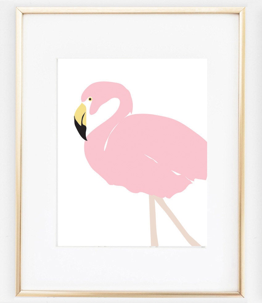 Pink Flamingo Print Flamingo Art Wall Art Flamingo Tropical