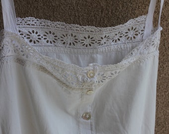 French night dress, French sun dress, French slip, Antique slip, Antique French dress, Circa 1910 dress, Hand embroidered dress, Trousseau