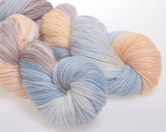 Hand Dyed Yarn 'After The Rain' - Merino Sock Yarn, Fingering weight 4 ply, DK