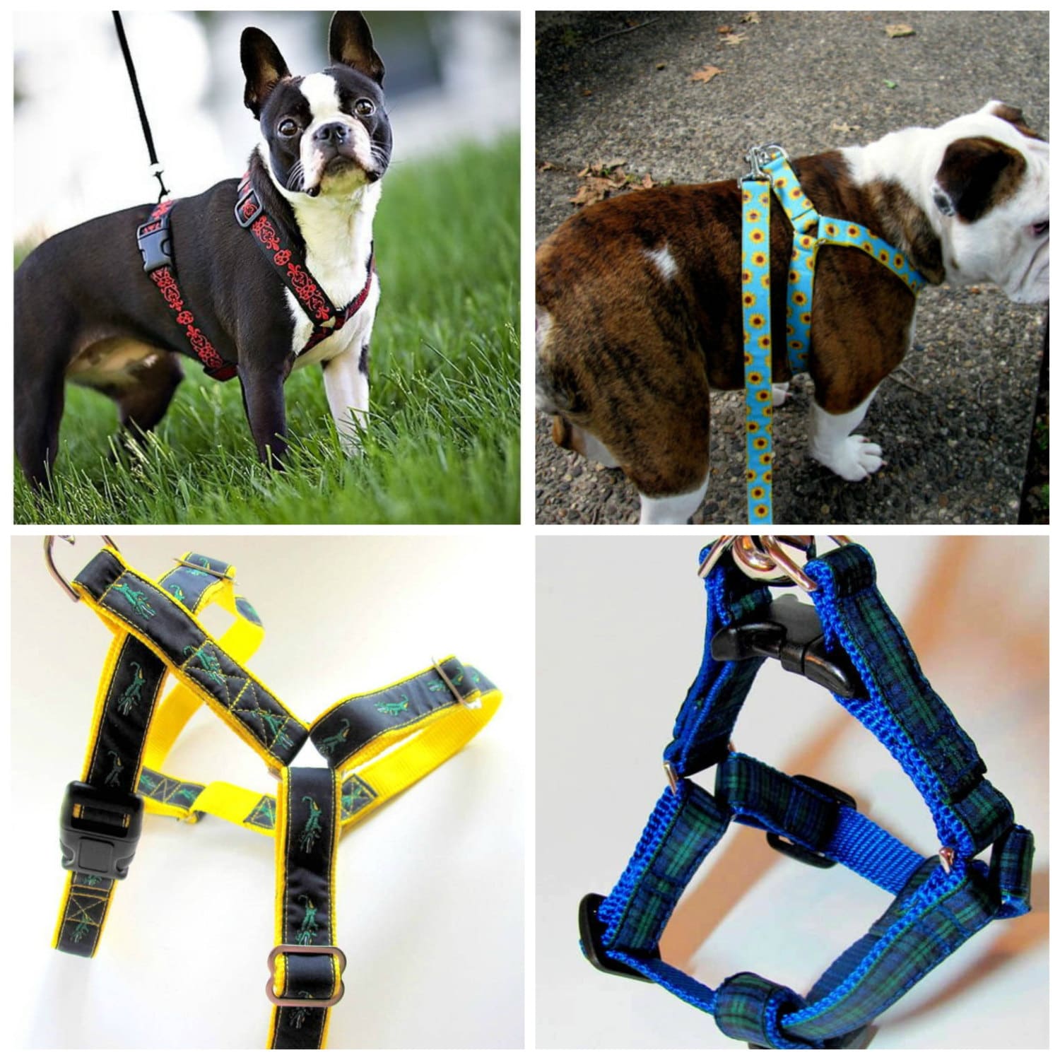 Dog Harness and Matching Leash All Designs 1 Wide