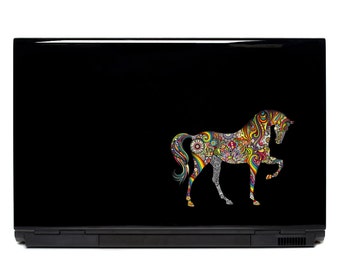Ornate Horse Vinyl Laptop or Automotive Art FREE SHIPPING decal laptop notebook art sticker ornate detailed colorful psychedelic