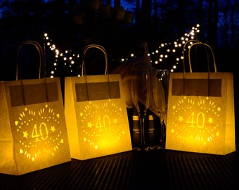 40th Birthday Lantern Bags, perfect 40th party decoration