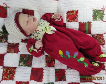 Silicone reborn mini baby Christmas sleeper set for 10 inch art doll Clothing Only!!