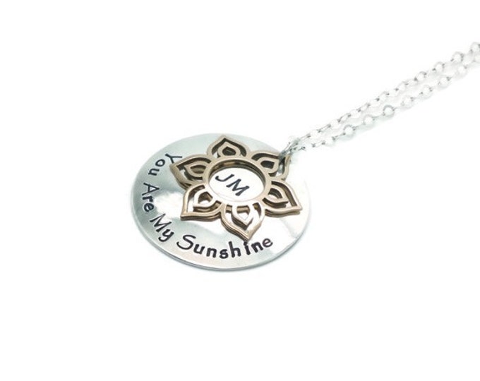 Personalized Jewelry, You Are My Sunshine, Hand Stamped Jewelry, Names or phrase, Personalized you are my sunshine Jewelry
