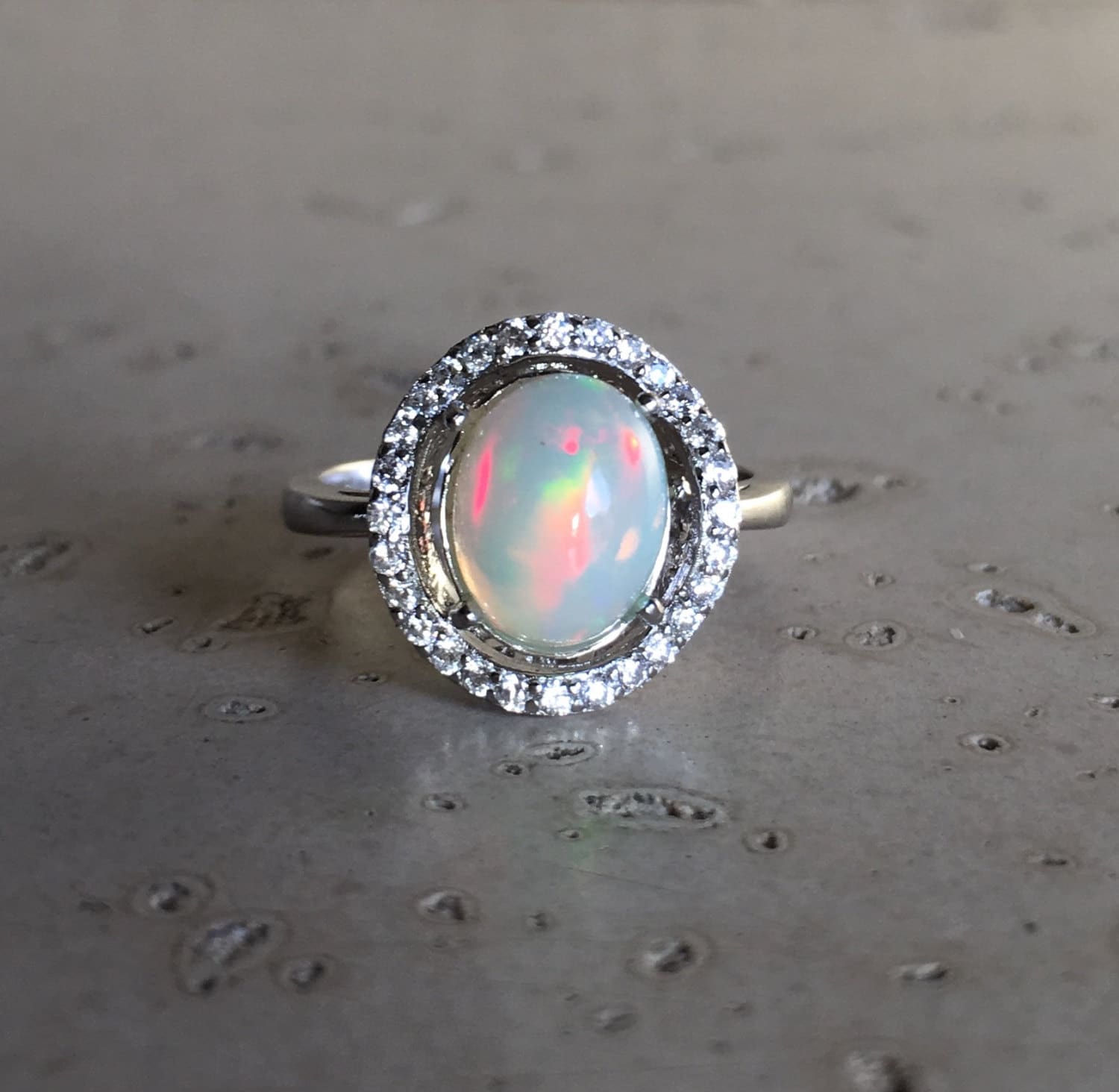 Natural Opal Engagement Ring Opal Ring Promise Ring Wedding