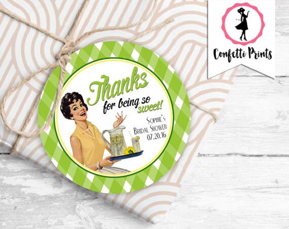 Retro Housewife Bridal Shower Favor Tag | Bridal Shower Favors | Printable Favor Tags | Kitchen Bridal Shower | Favor Label - PUCKER UP Il_570xn