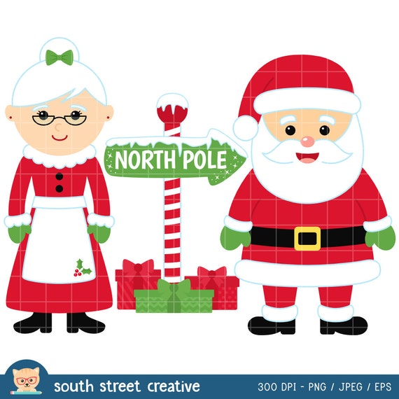 SALE! Santa Claus, Mrs Claus, Christmas | Cute Clipart, Vector Clip Art ...