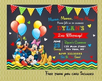 Mickey Mouse Clubhouse Invitation Birthday - Mickey Mouse Clubhouse Party - Mickey Mouse Invitations