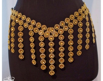 Gold belt belly dance belt egyptian dance costume accessory by Maria Luck