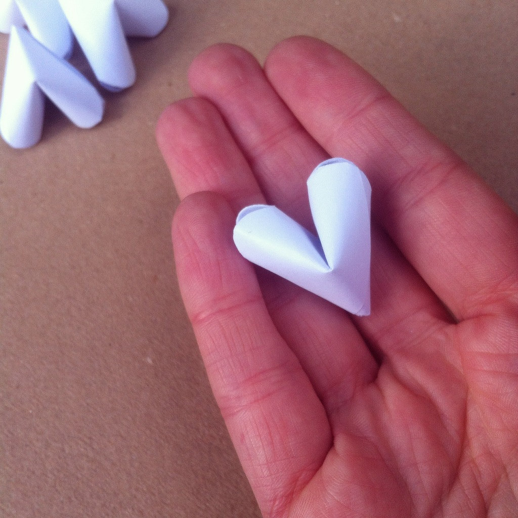 100 LARGE paper origami heart love quotes by BubbleAndMimiPaper