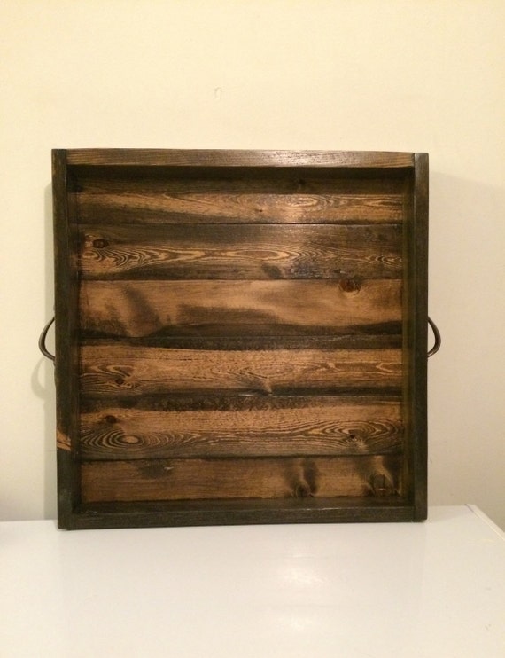 Rustic ottoman tray 20 x 20 ottoman tray large by LodgeDecorNMore