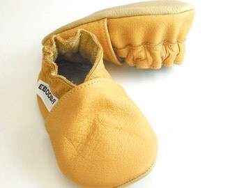 soft sole baby shoes infant kids children gift yellow 18-24 bebes garcon fille cuir souple chaussons Krabbelschuhe porter ebooba OT-15-Y-M-4