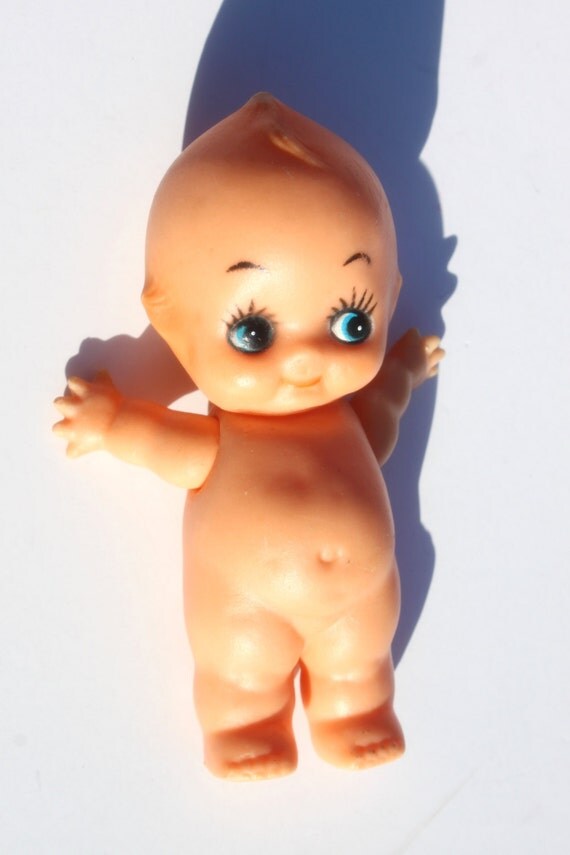 Vintage Small Kewpie Inspired Plastic Craft Doll 4 1/4