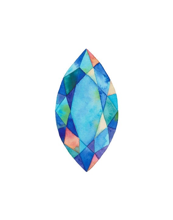 Gem No. 11 Gem painting gemstone art watercolor gem