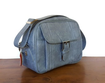 Vintage American Tourister Escort azul lado suave llevar en el equipaje azafata Burlesque caso de 1970 durante la noche correa maleta Japón