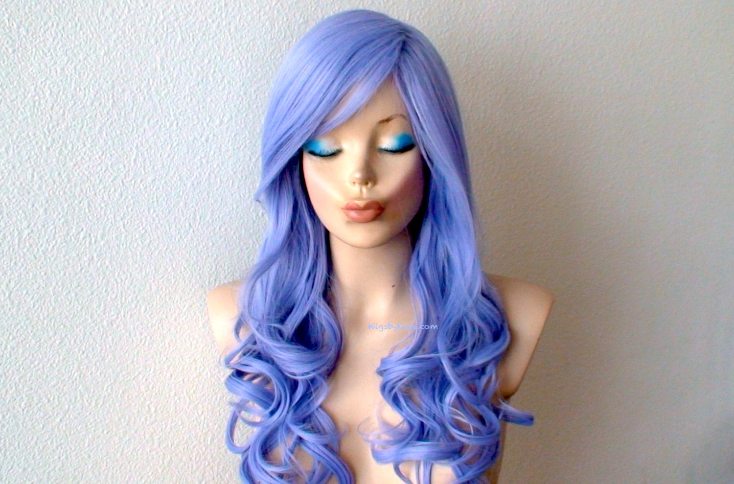 Long Blue Wig with Bangs - wide 6