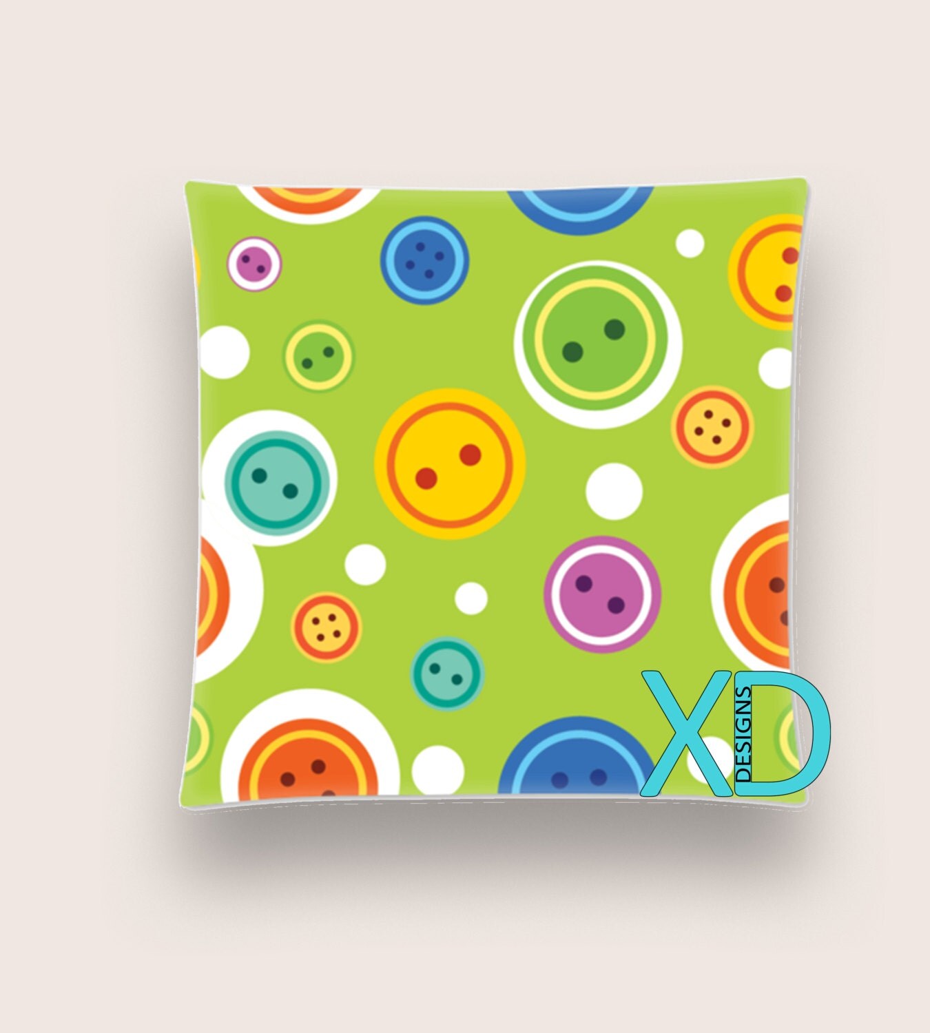 Button Pillow Button Pattern Pillow Cover Button Design