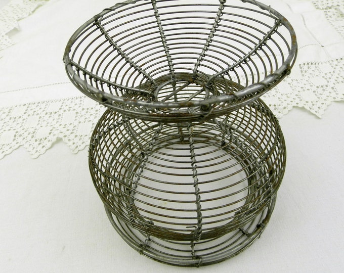Antique French Country Kitchen Metal Wireware Basket, French Country Decor, Shabby Chic, Wire Kitchenalia, Rustic French Wire, Retro Home Antique French Country Kitchen Metal Wireware Basket, French Country Decor, Shabby Chic, Wire Kitchenalia, Rustic French Wire, Retro Home