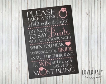 Bridal Shower Game Sign - Instant Download, 8x10", 5x7", Chalkboard Printable