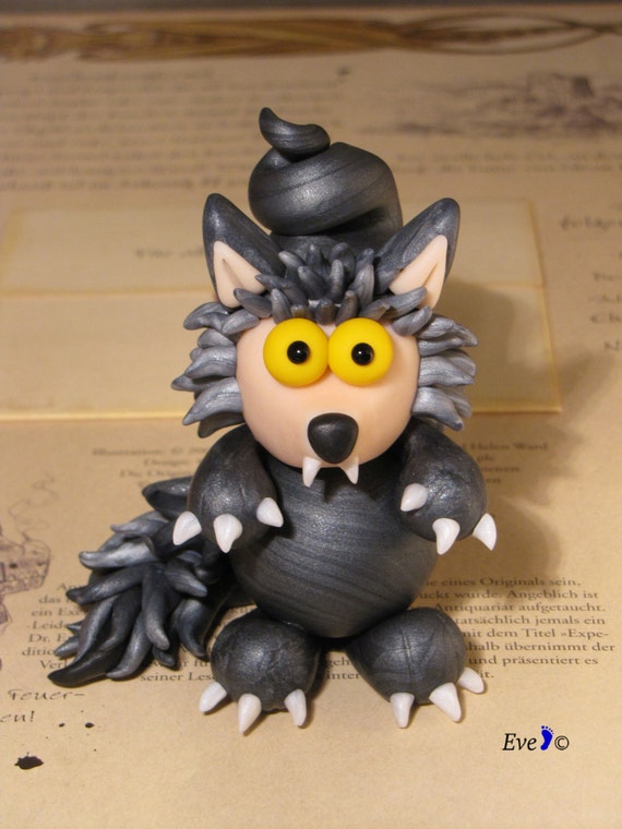 Miniature Handmade Werewolf Sculpture