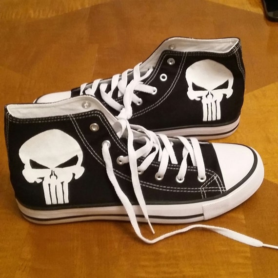 Download Punisher hand painted Custom Converses Style Shoes