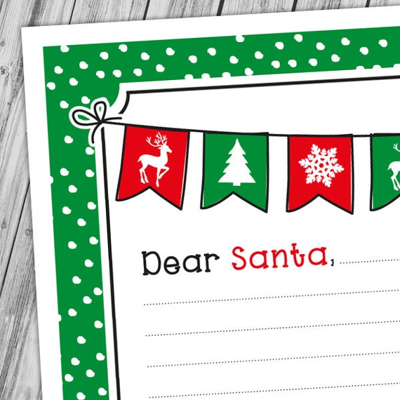 Dear santa writing paper