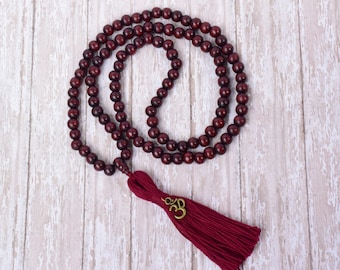 108 Mala Bead, Mala Necklace, Mala Bead, Wood Mala, Tassel Necklace Mala, Yoga Beads,Meditation Buddhist Prayer Beads, Handmade Jewelry