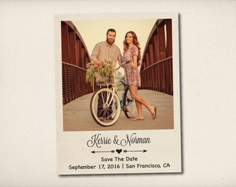 Save The Date Magnet, Modern Vintage Magnet, Wedding Save The Date, Rustic Save The Date Magnet, 4.25" x 5.5" Photo Magnets (STDM6)