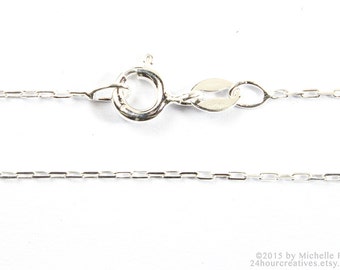 18" Sterling Silver Chain - 0.6mm Cable Chain - Fine Sterling Silver Chain - Complete Necklace Chain with Clasp - Ships from USA