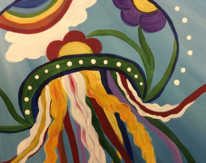 Jellyfish in Motion in Acrylics
