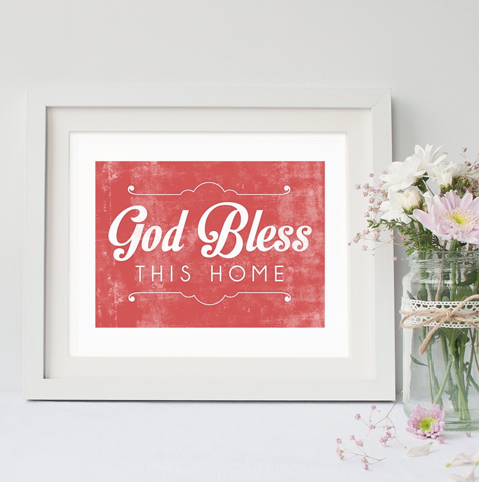 God Bless This Home Christian Wall Art Housewarming Gift