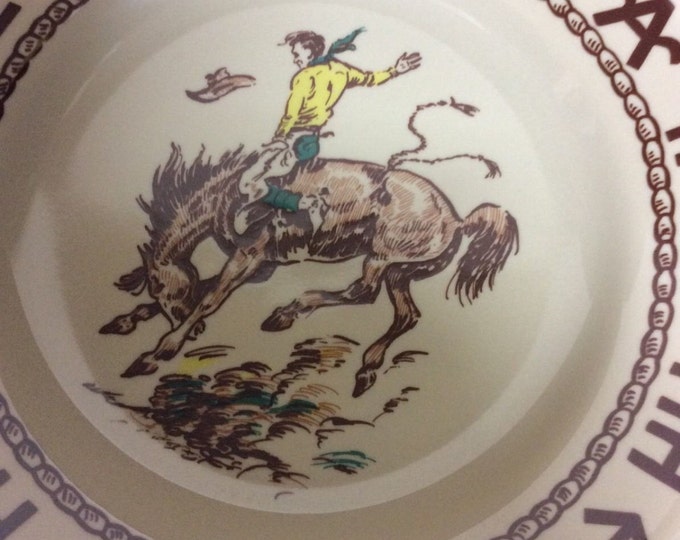 True West Westword Ho Cowboy Rodeo Pattern Plate 7 Inch