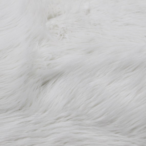 White 60 Wide Shag Fur Fabric by the yardSoft Fake Fur