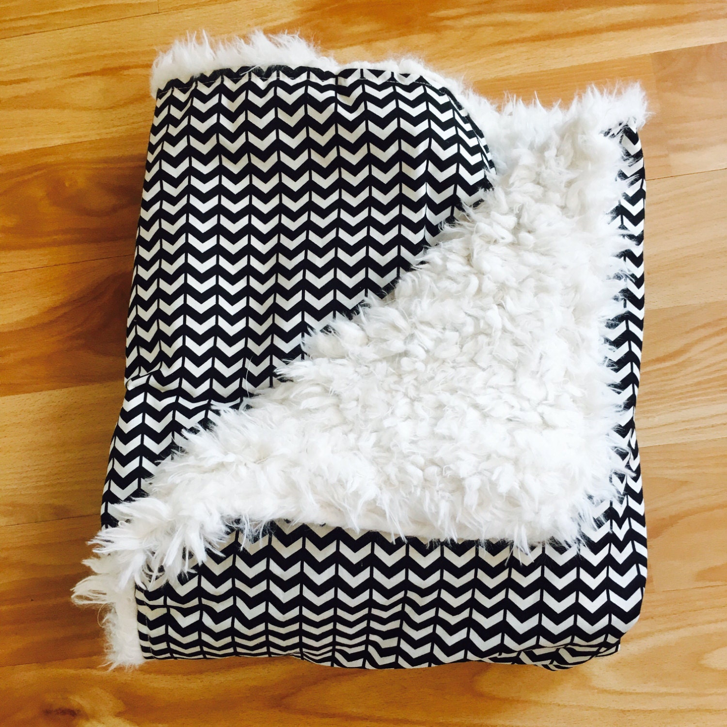 Gender Neutral Baby Blanket Monochrome Baby Blanket by BizyBelle