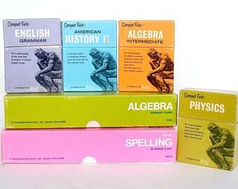 Vintage Flash Cards - Vintage Classroom Decor - Vis Ed Flash Cards - Vintage School Supplies - Old School Room Decor - Vintage School Prop