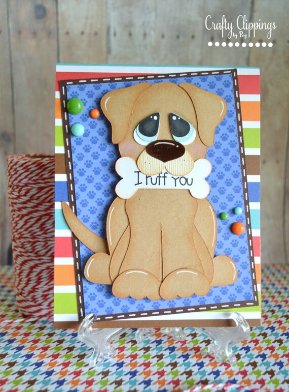 Dog Card Animal Rescue Gift Puppy Greeting Card I Ruff You