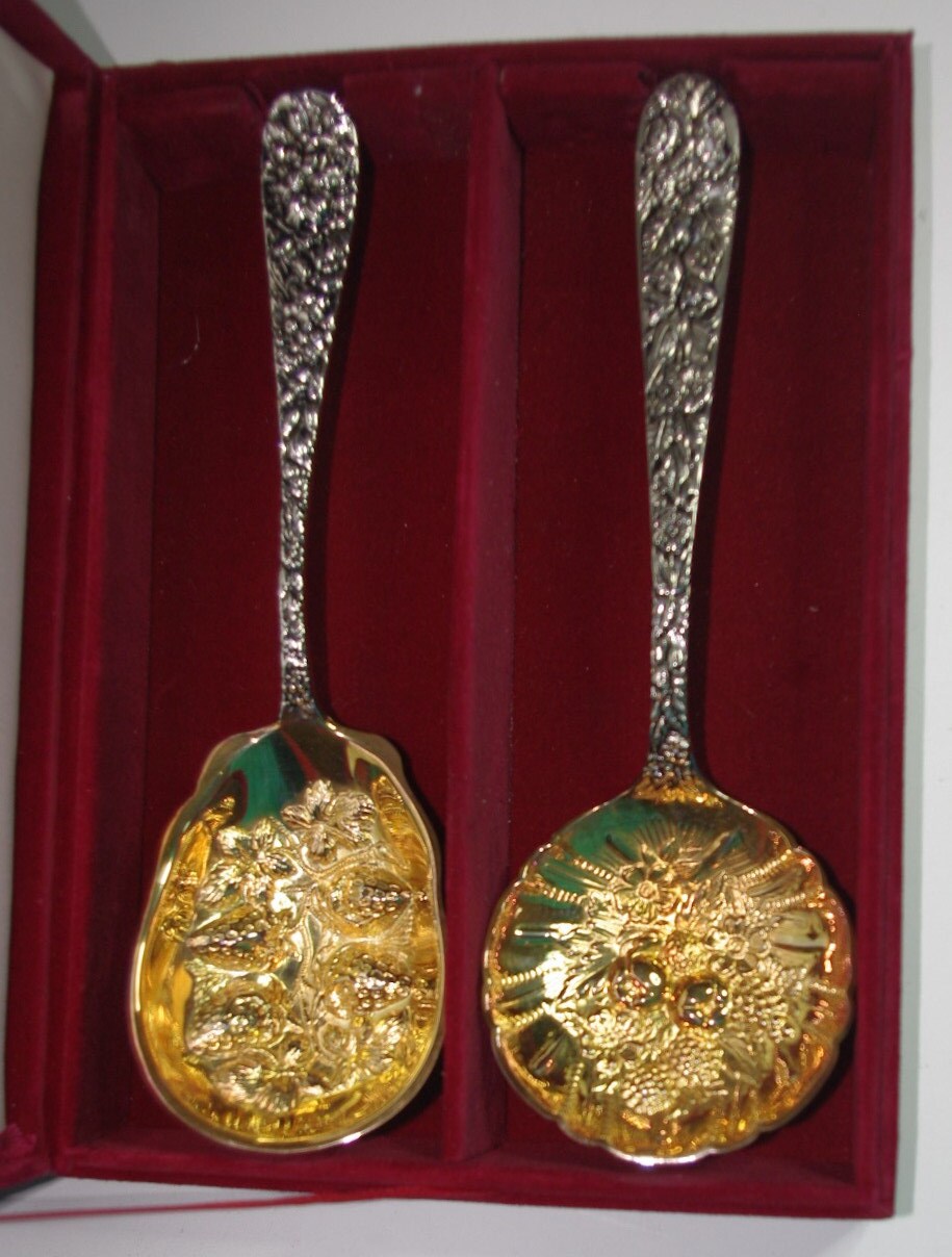 Silver Plated Serving Spoons by GODINGER Set of 2 T670