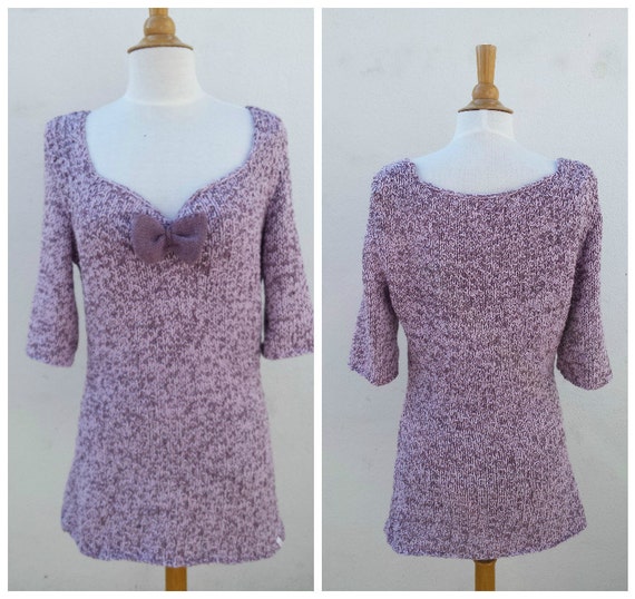 Purple knit shirt purple cotton shirt knit cotton shirt