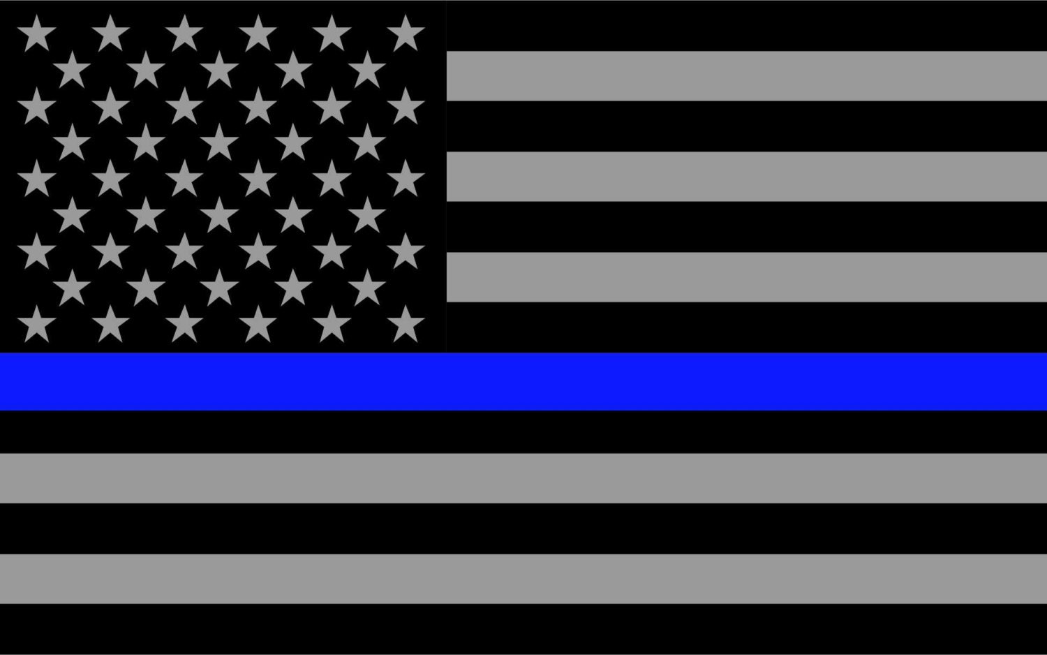 Subdued US Flag Reflective Decal with Thin Blue Line