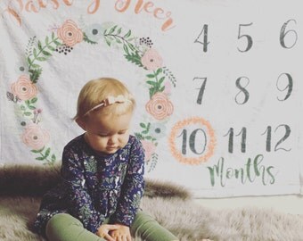 Personalized Month Baby blanket