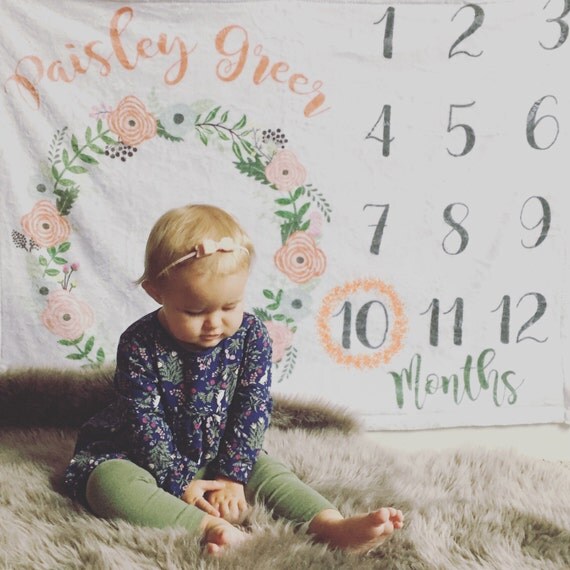Personalized Month Baby blanket
