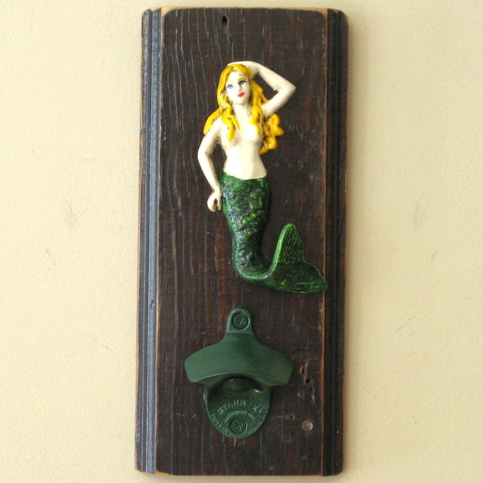 Wallmounted mermaid bottle opener wall by AllisonWonderland1