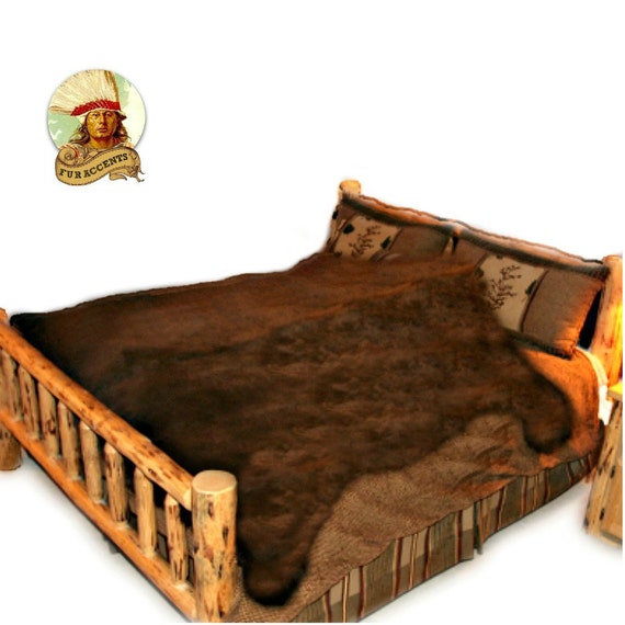 Large Bear Skin Shag Rug / Throw blanket / Bedspread by FurAccents