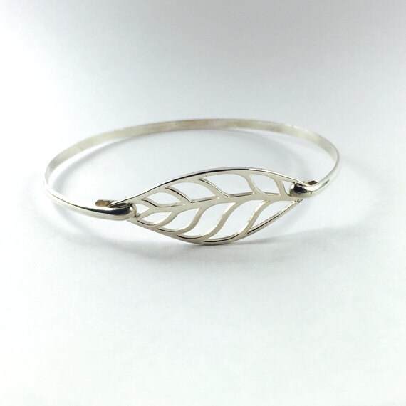 Leaf Bracelet / Bronze Leaf Bangle / Nature Lovers Gold Filled
