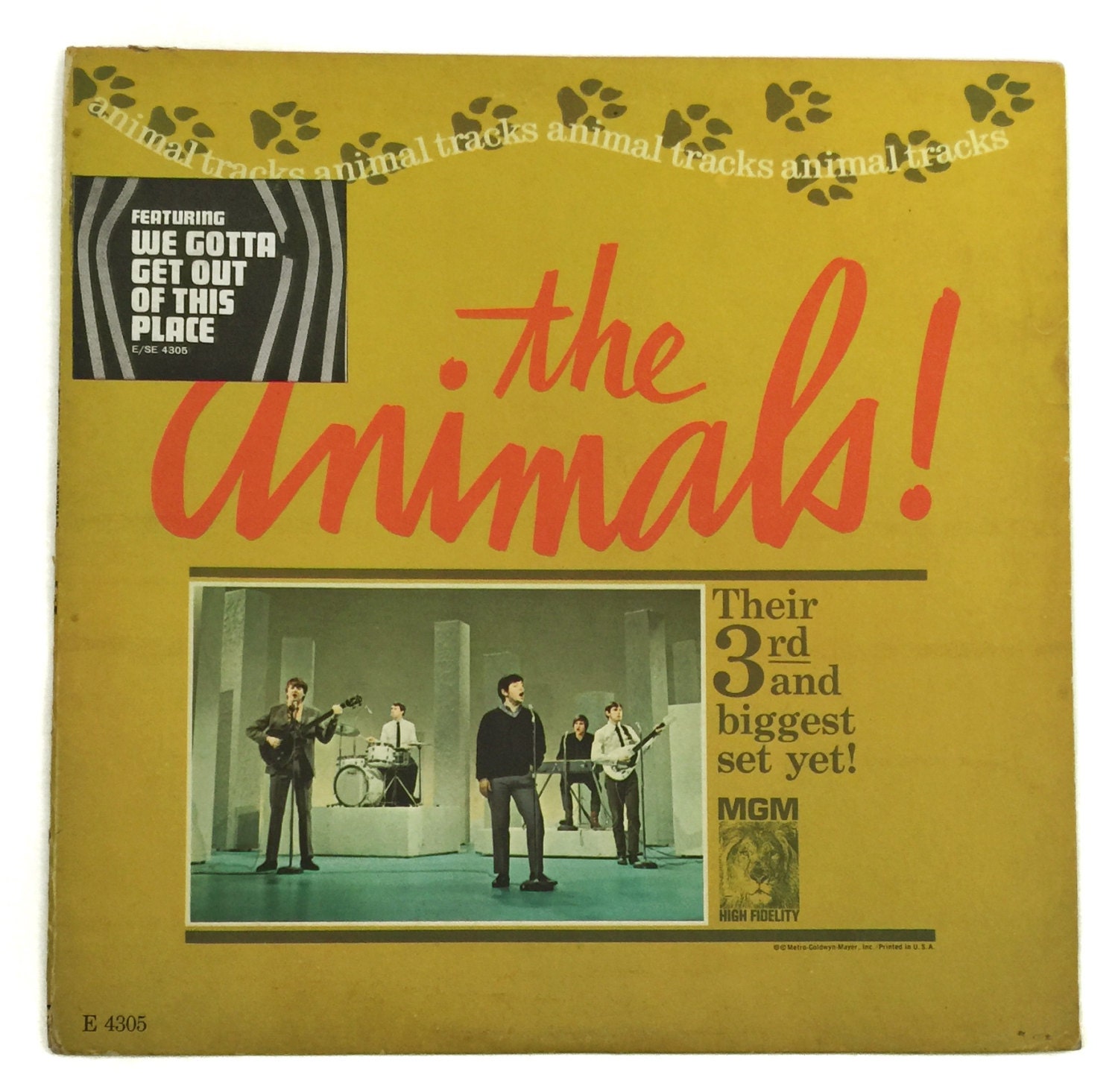 Vintage 60s The Animals Animal Tracks Mono Album Record Vinyl