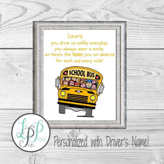 Bus Driver Gift School Bus Driver Print Gift for driverend